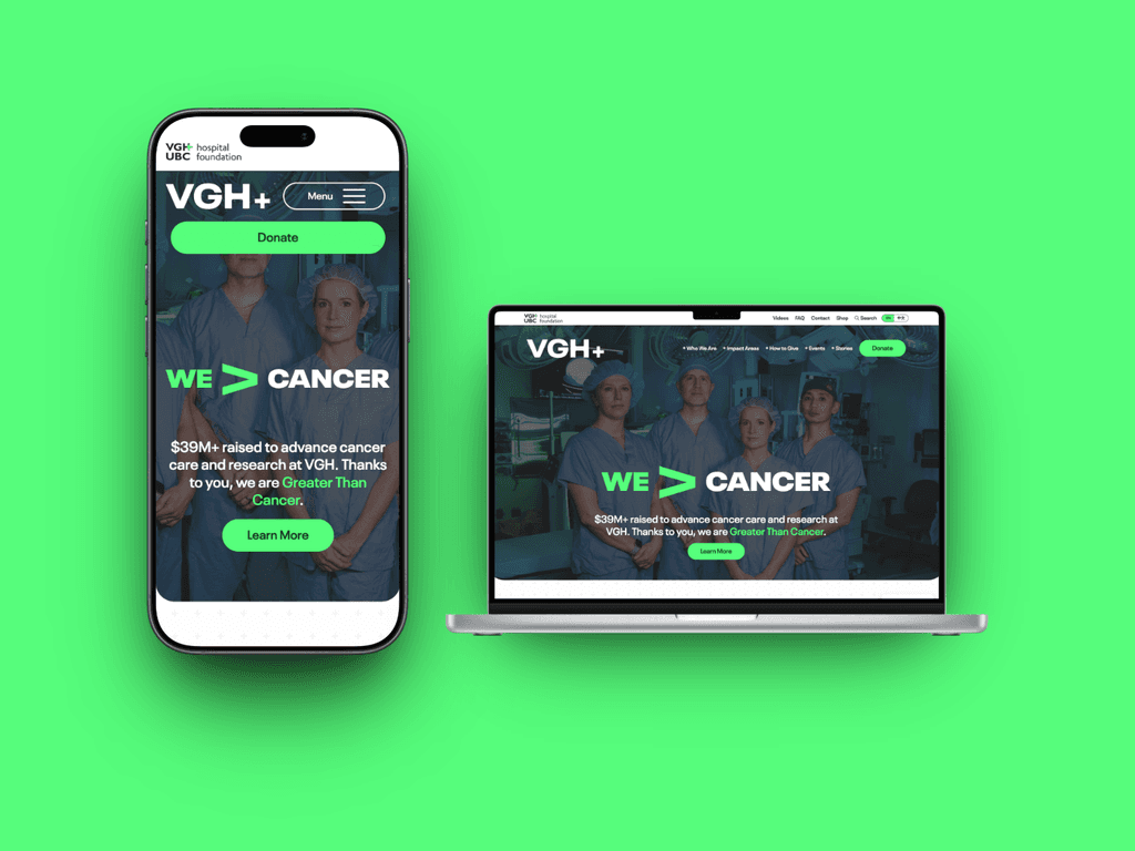 This is a screenshot showcasing VGH on an iPhone and MacBook